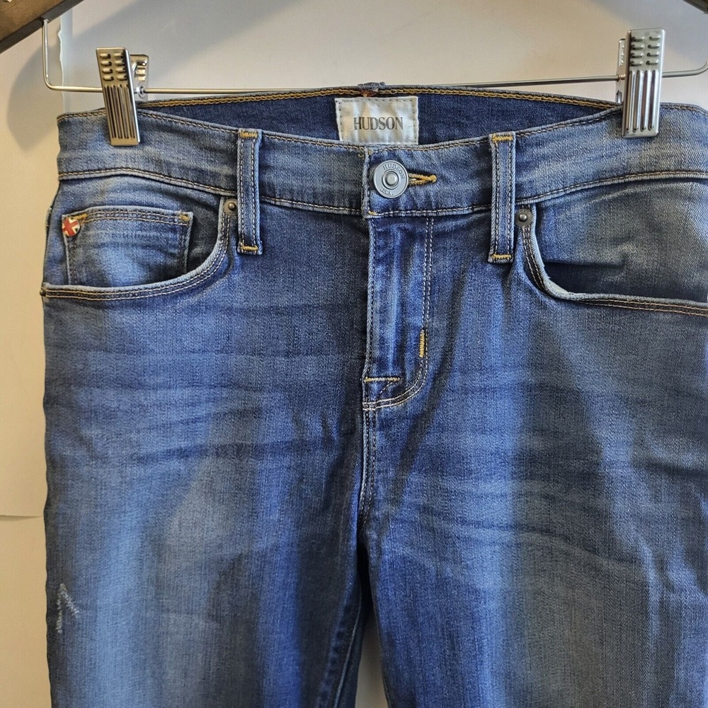 Hudson's‎ Blue Jeans, Natalie Mid Rise,  Distressed, Super Skinny, Women Size 26 - Picture 6 of 9